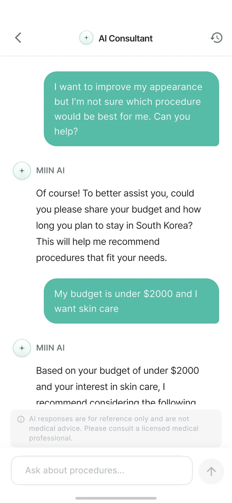 MIIN AI consultation